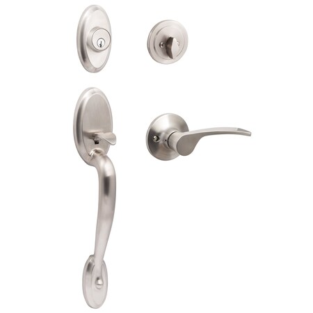 Sure-Loc Hardware Aspen Handleset, Edge Handleset Trim Lever, Satin Nickel